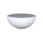 Drumster Coffee Table White Bottom - L70 X W70 X H33 - Furniture Castle